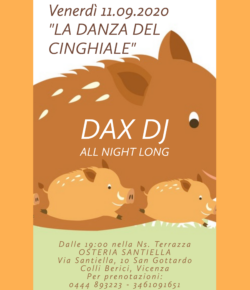 Venerdì 11.09.2020 “La danza del cinghiale” Osteria Santiella #colliberici